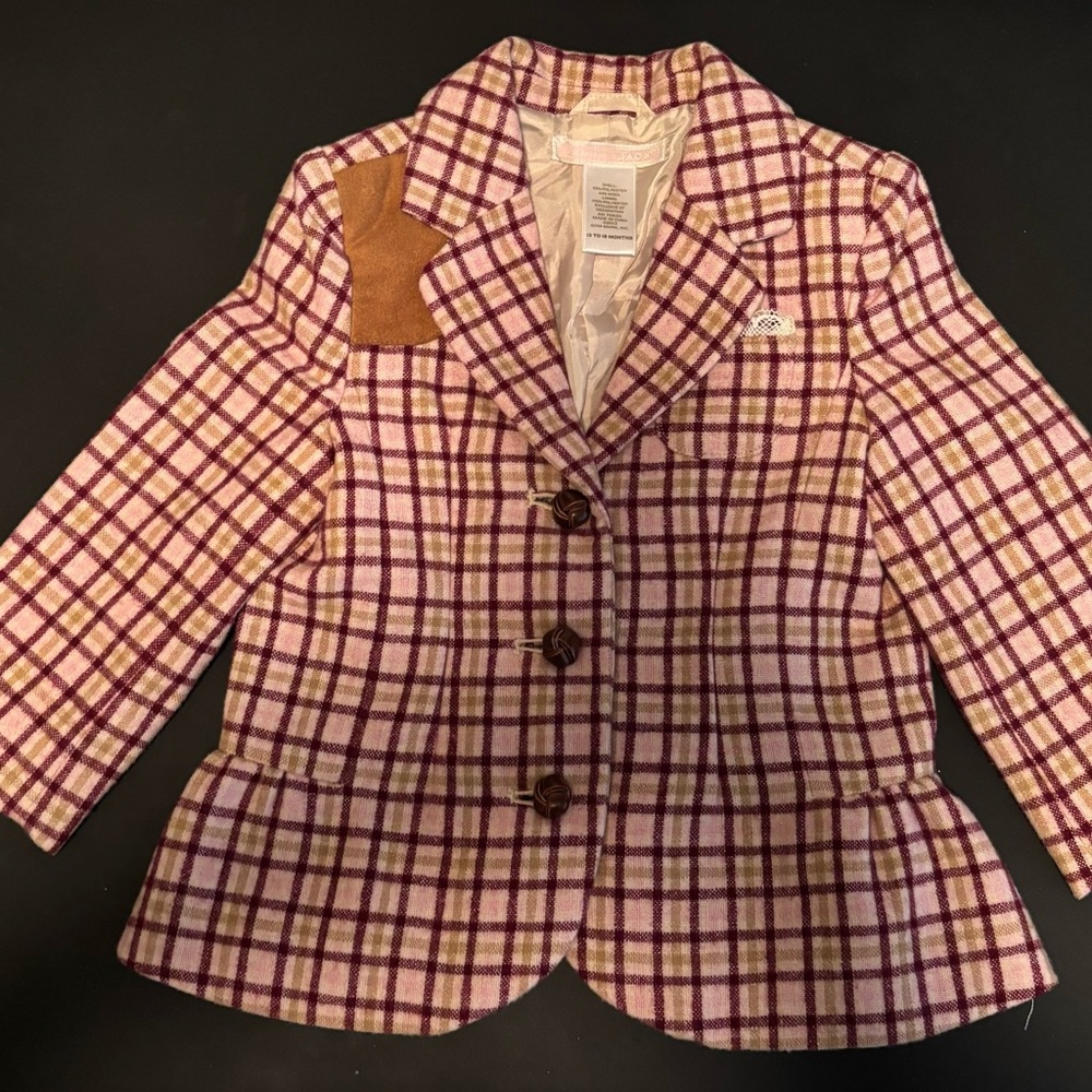 Janie and Jack plaid Jacket 12-18 months